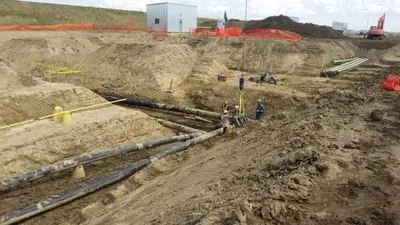 Oilfield construction excavation and piping