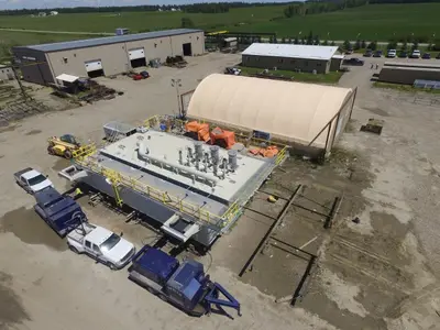 Oilsands tailing ponds barge construction
