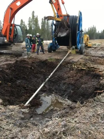 Pipeline bore support installation Alberta