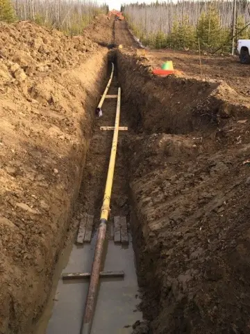 Pipeline construction right of way