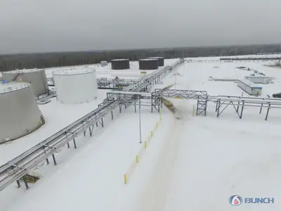 Rail terminal construction Alberta aerial