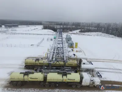 Truck terminal construction Alberta aerial